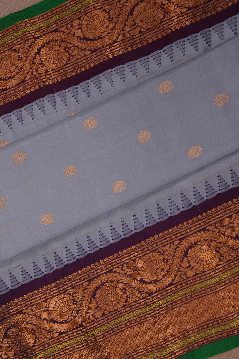 Image of Gadwal Silk Grey Saree